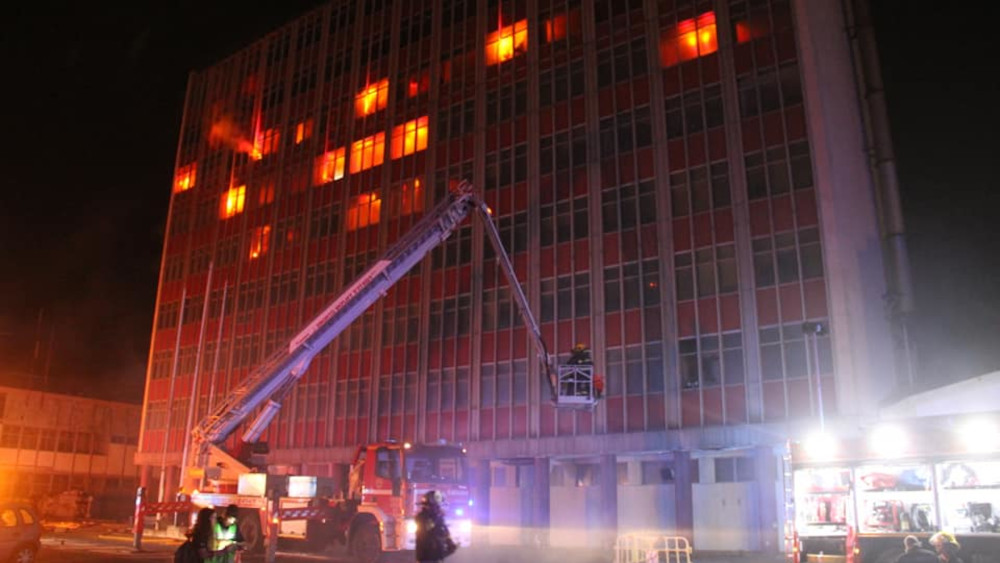 Exercício de incêndio em hotel testa meios operacionais